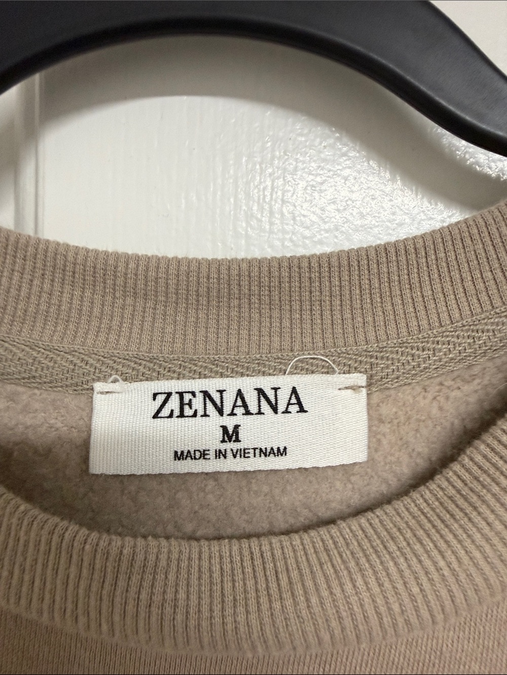 Zenana Outfitters Women’s Crewneck Sweater in Taupe - Picture 3 of 5